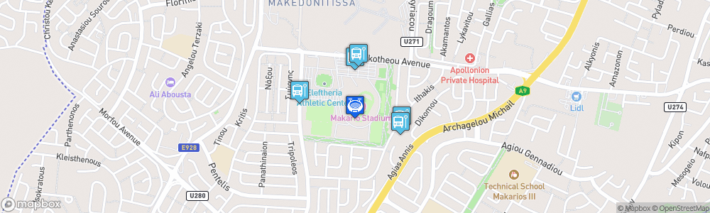 Static Map of Makario Stadium