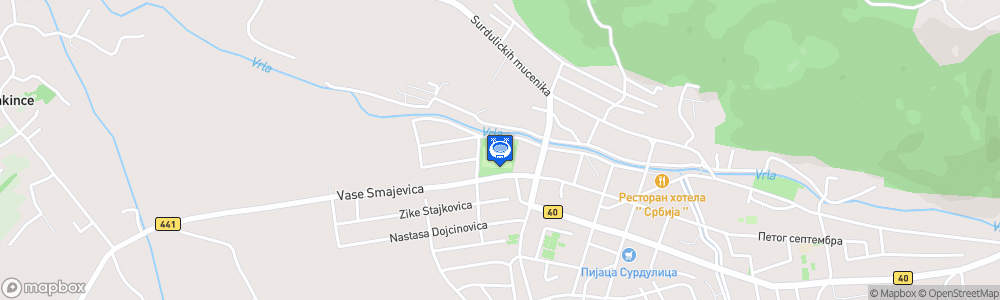Static Map of Gradski stadion Surdulica