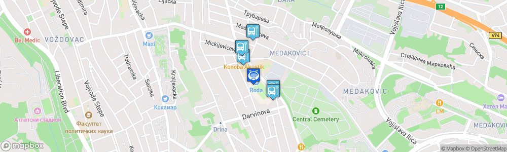 Static Map of Stadion Voždovac