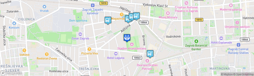 Static Map of Stadion u Kranjčevićevoj ulici