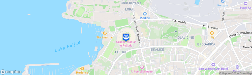 Static Map of Gradski stadion u Poljudu