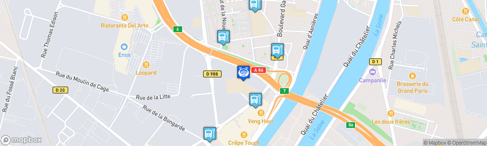 Static Map of Gymnase Fernand Schwartz de Villeneuve-la-Garenne