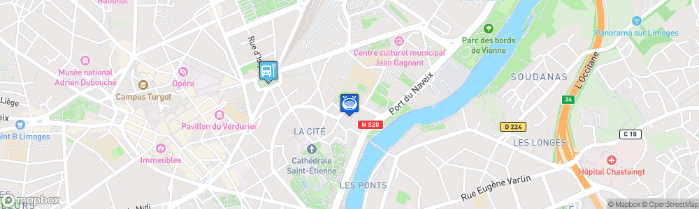 Static Map of Patinoire Olympique de Limoges