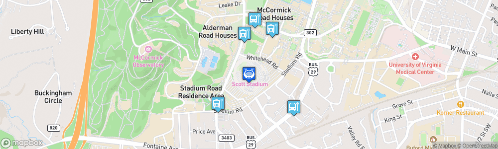 Static Map of Scott Stadium