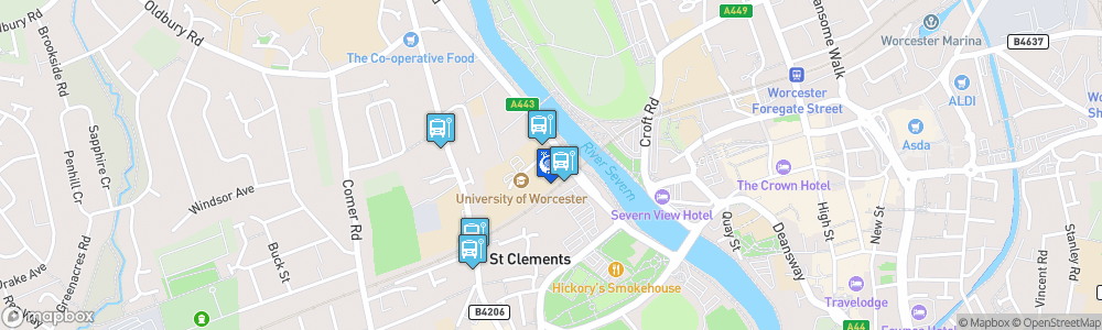 Static Map of University of Worcester Arena