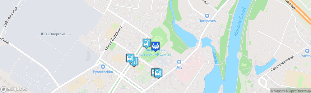 Static Map of Rodina Stadium, Khimki