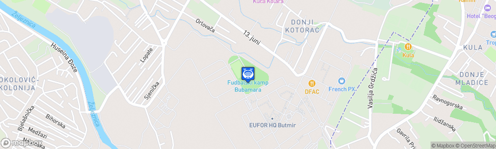 Static Map of Trening centar Fudbalskog kluba Sarajevo-Butmir