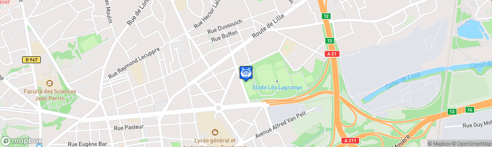 Static Map of Halle Pierre de Coubertin - Lens