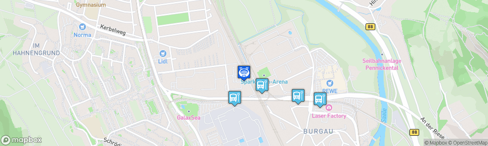 Static Map of Sparkassen-Arena, Jena