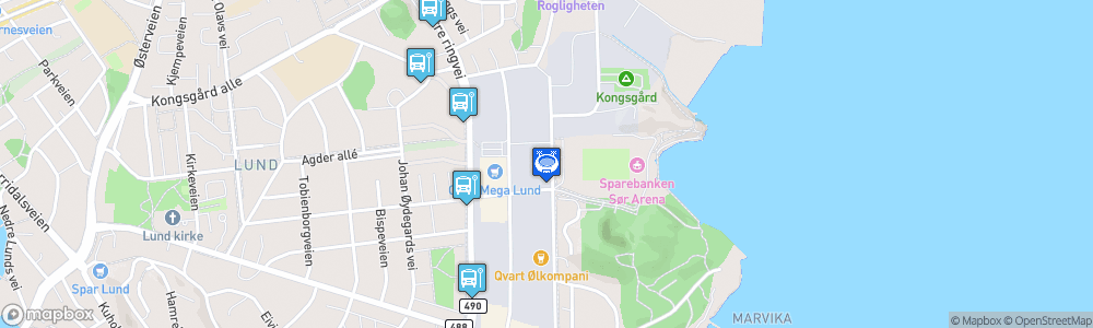 Static Map of Sparebanken Sør Arena