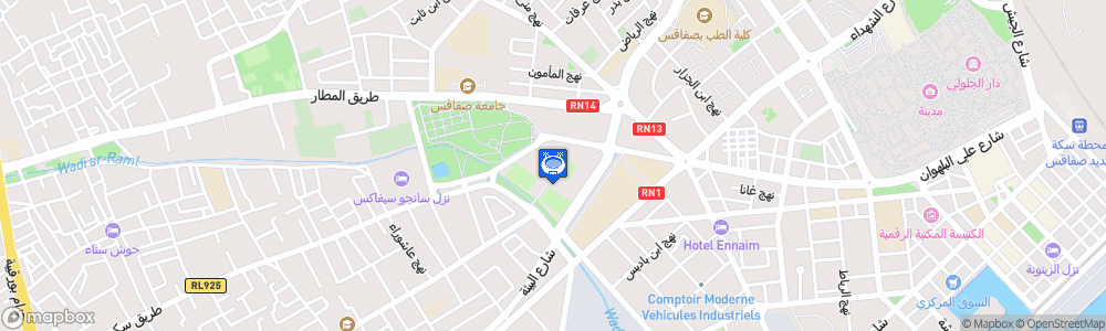 Static Map of Stade Taïeb-Mehiri