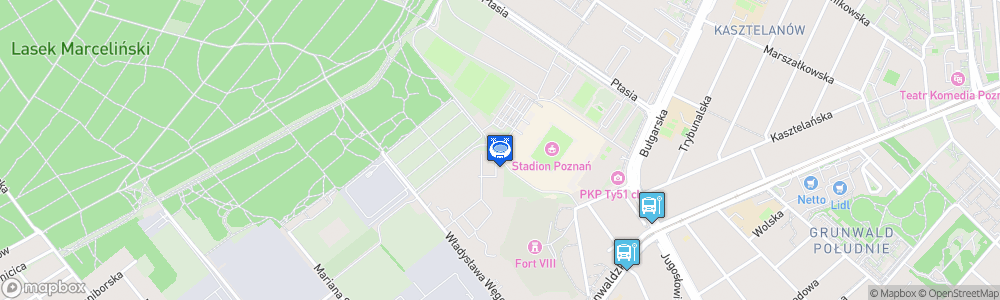 Static Map of Stadion Miejski w Poznaniu