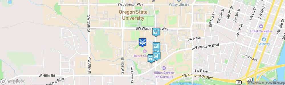 Static Map of Reser Stadium