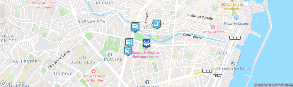 Static Map of Estadio Heliodoro Rodríguez López