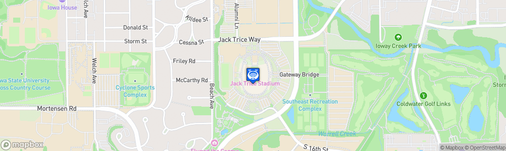 Static Map of Jack Trice Stadium