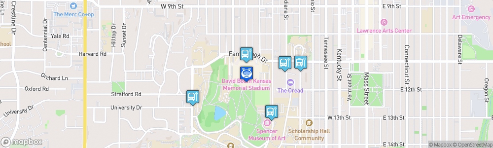 Static Map of David Booth Kansas Memorial Stadium