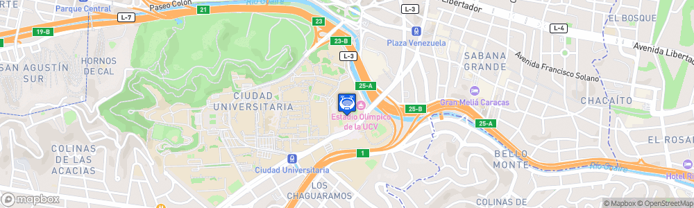 Static Map of Estadio Olímpico de la Universidad Central de Venezuela