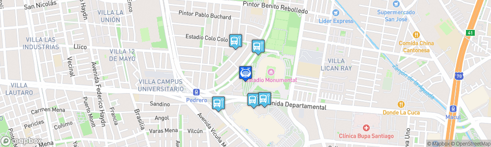 Static Map of Estadio Monumental David Arellano