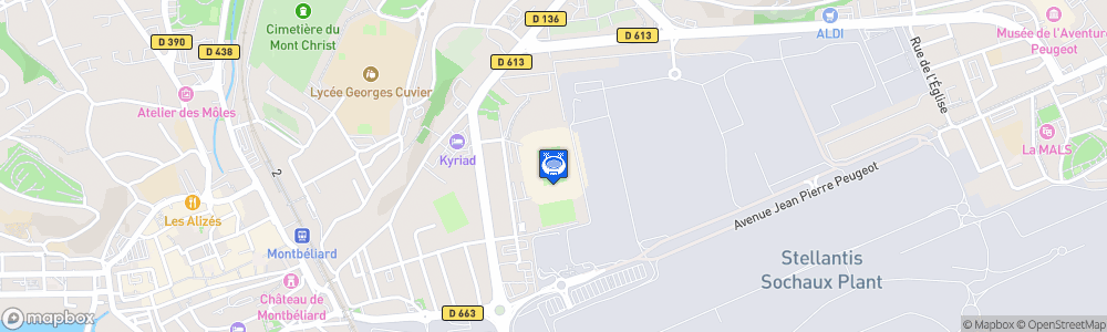 Static Map of Stade Auguste-Bonal