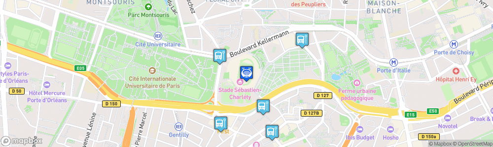 Static Map of Stade Sébastien-Charléty