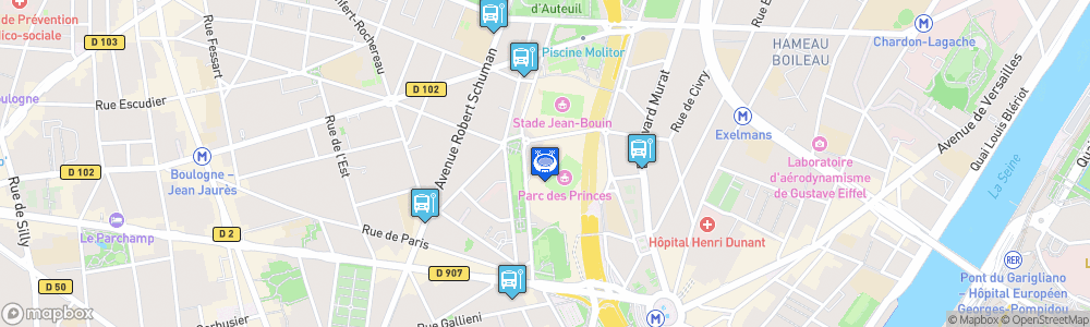 Static Map of Parc des Princes