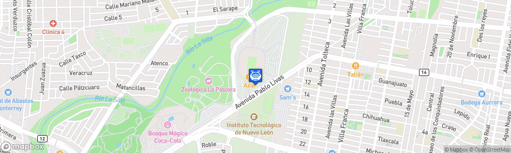 Static Map of Estadio BBVA Bancomer