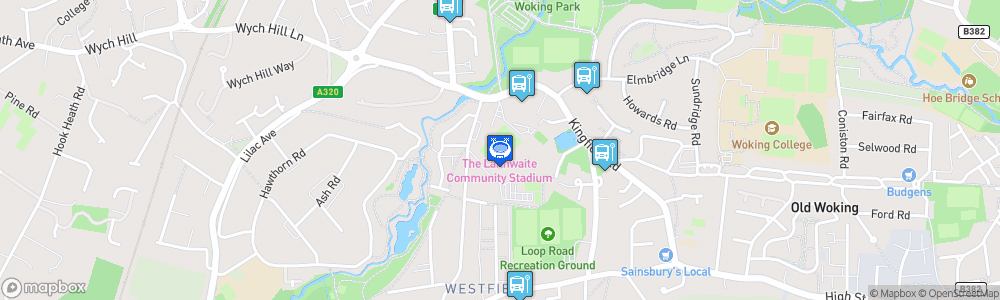 Static Map of Kingfield Stadium