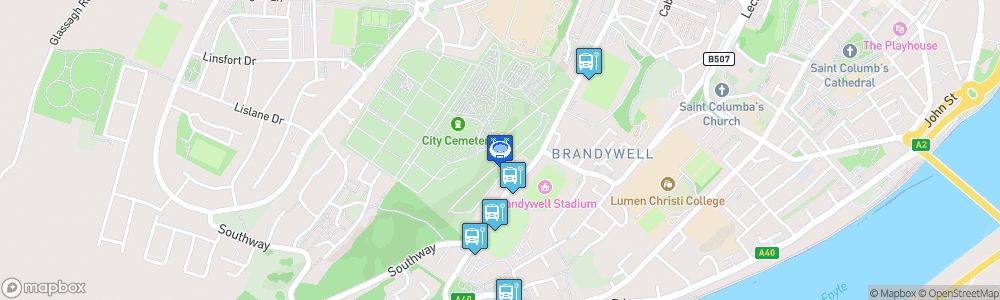 Static Map of The Ryan McBride Brandywell Stadium