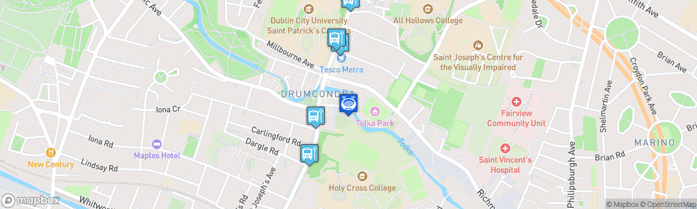 Static Map of Tolka Park