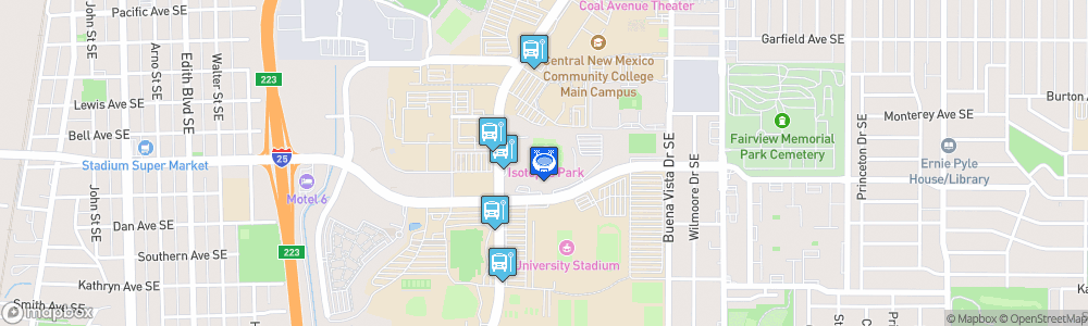 Static Map of Rio Grande Credit Union Field at Isotopes Park