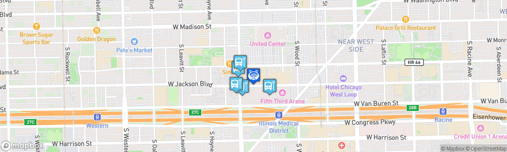 Static Map of Chicago Blackhawks Community Training Center