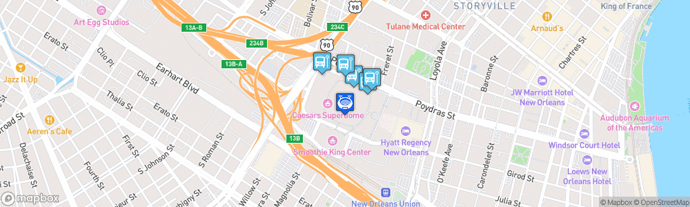 Static Map of Mercedes-Benz Superdome