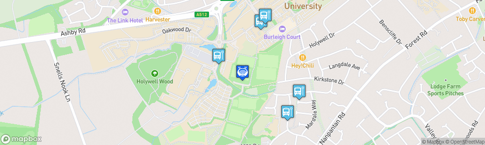 Static Map of Loughborough University Stadium