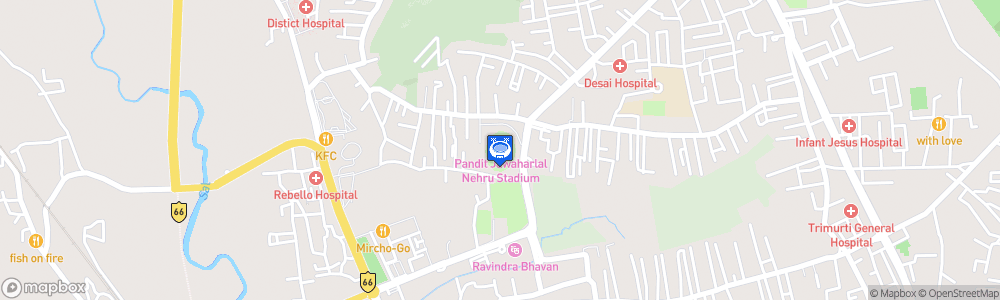 Static Map of Jawaharlal Nehru Stadium of Goa