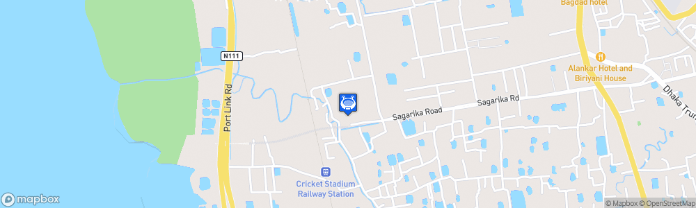 Static Map of Zohur Ahmed Chowdhury Stadium