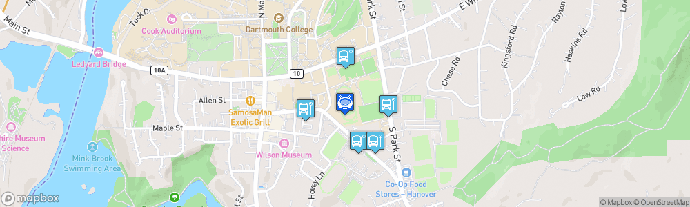 Static Map of Memorial Field, Dartmouth