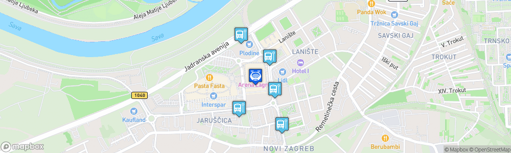 Static Map of Arena Zagreb