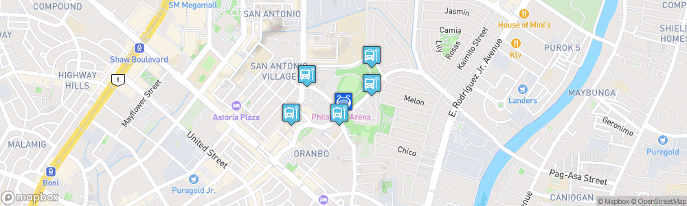 Static Map of Philippine Institute of Sports Multi-Purpose Arena