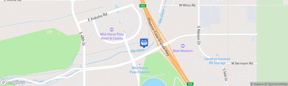 Static Map of Phoenix Rising Soccer Complex at Wild Horse Pass