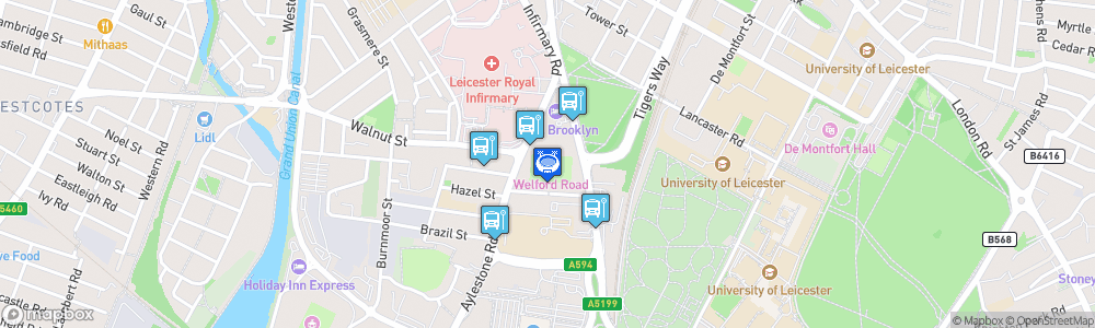 Static Map of Welford Road Stadium