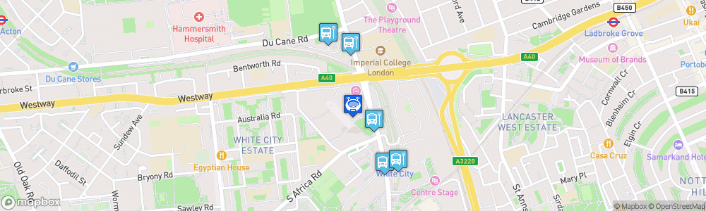 Static Map of White City Stadium