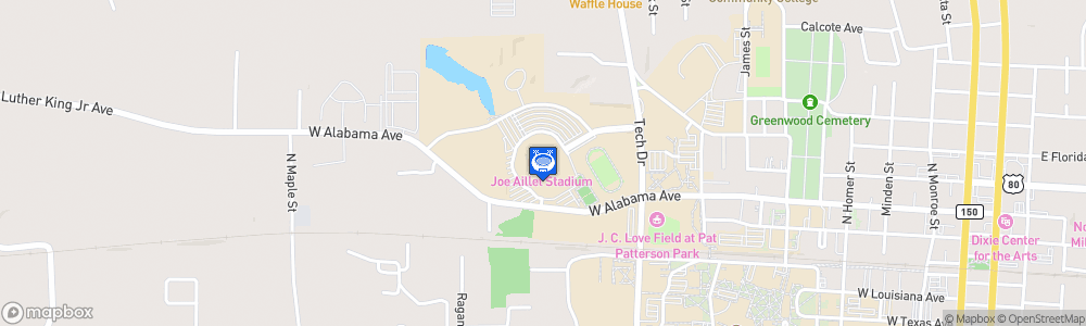 Static Map of Joe Aillet Stadium