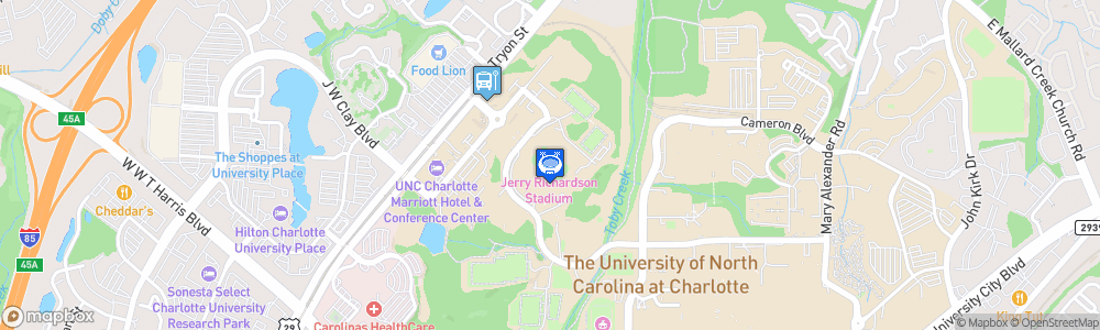 Static Map of McColl–Richardson Field at Jerry Richardson Stadium