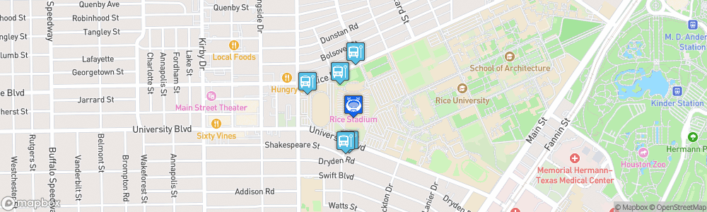 Static Map of Rice Stadium