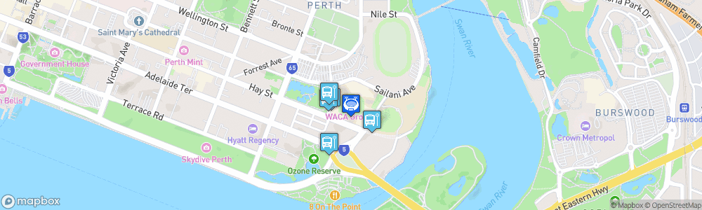 Static Map of WACA Ground