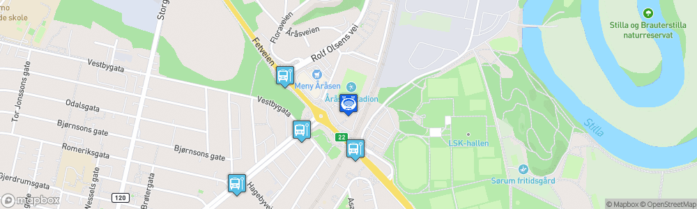 Static Map of Åråsen Stadion