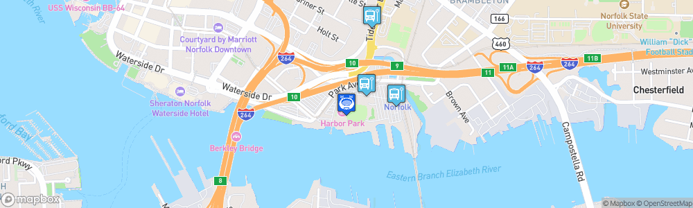 Static Map of Harbor Park Stadium