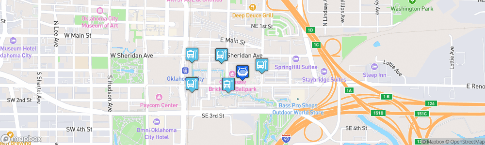 Static Map of Chickasaw Bricktown Ballpark