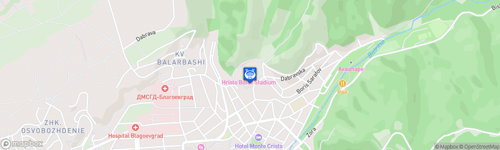Static Map of Stadion Hristo Botev - Blagoevgrad