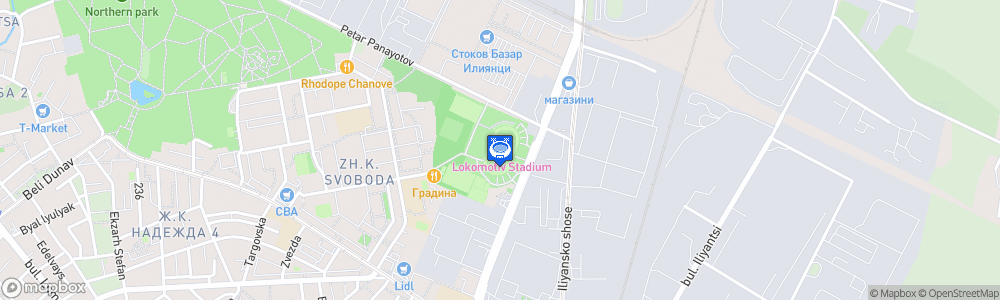 Static Map of Stadion Lokomotiv - Sofia
